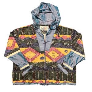 Active Code by Climate Zone Vintage 90s Abstract Oversized Windbreaker Womens 3X